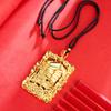 Smooth Sailing Tag Xiangyun Embossed Men's and Women's Retro Blessing Brand Square Necklace Pendant
