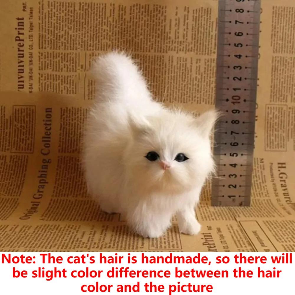 Simulation Cute Cat Plush Toys Hard Stuffed Kitten Model Fake Cat Realist Animals For Kids Girls Birthday Valentine'S Day Gift