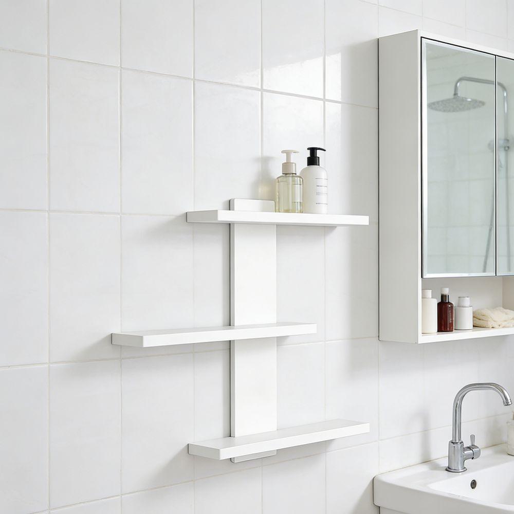 Simple Wall Mounted Storage Rack Detachable Multi Functional Book and Plant Display Stand Bathroom Kitchen Floating Wall Bracket
