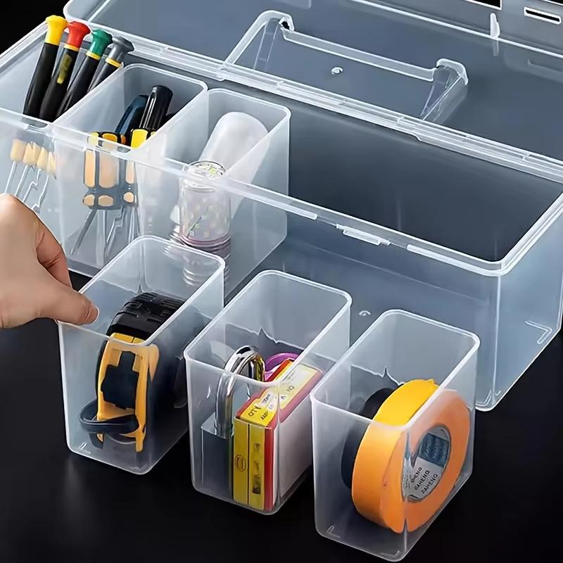 Conjunto de Recipientes Plásticos Transparentes para Armazenamento de Temperos Com Compartimentos Removíveis e Alça Portátil Perfeito Para Despensa da Cozinha Condimento