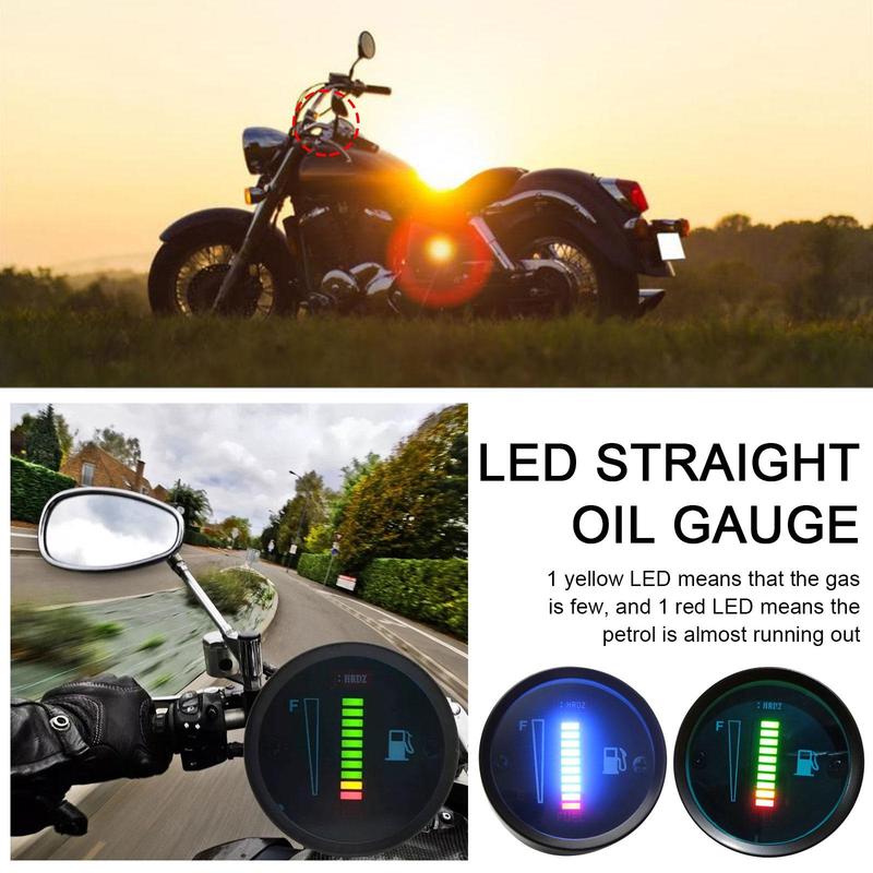 2" 52mm Car Motorcycle Fuel Gauge LED Fuel Level Moto Meter Gauge Fuel Level Sensor 12V /24V Aluminum Alloy Car Styling