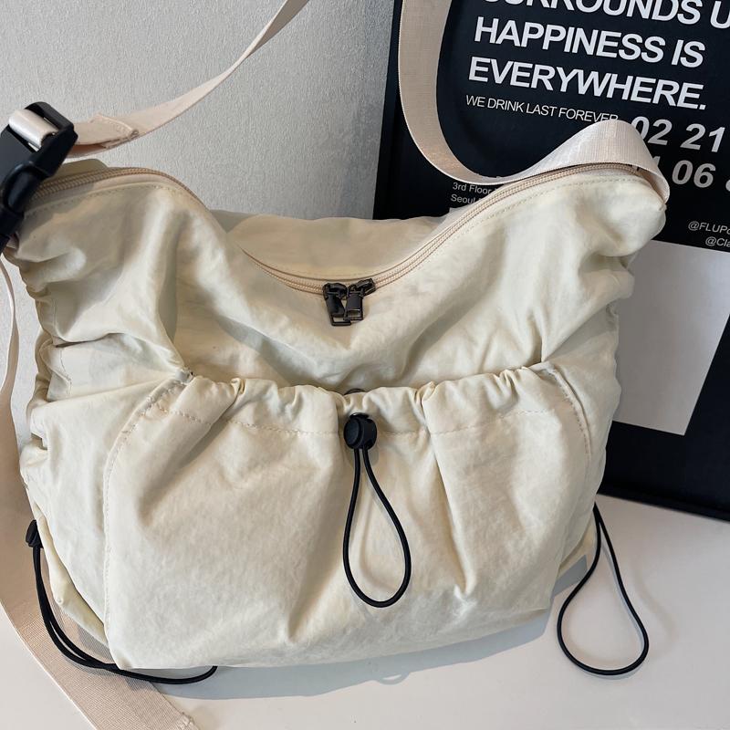 Crossbody Bag Women's Large Capacity Dumpling Bag Solid Color Shoulder Bag Student Class Bag