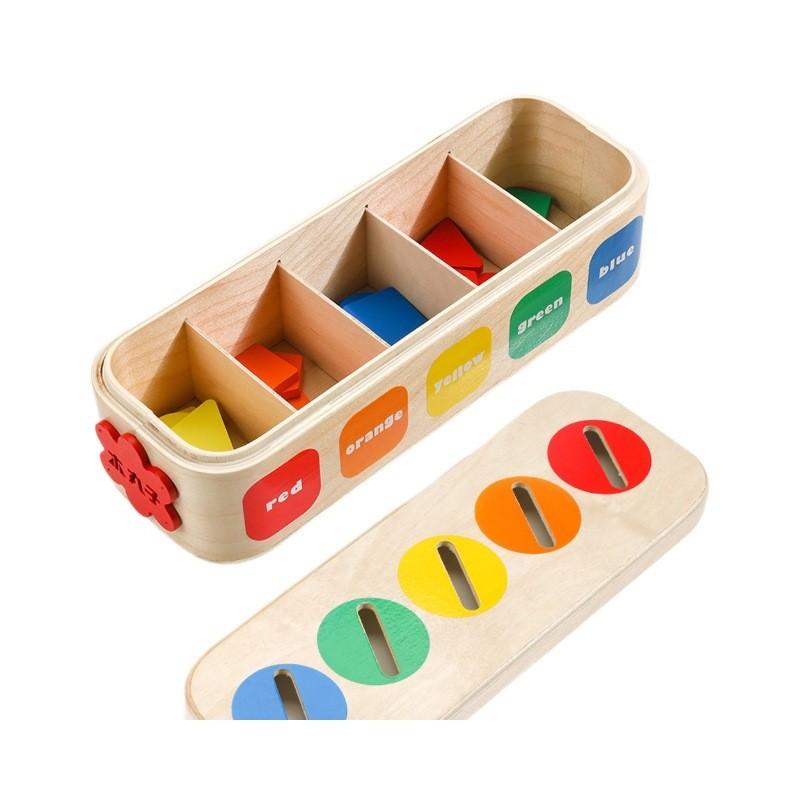 Wooden Matching Shape Color Classification Colorful Box Evil Child Toy Puzzle