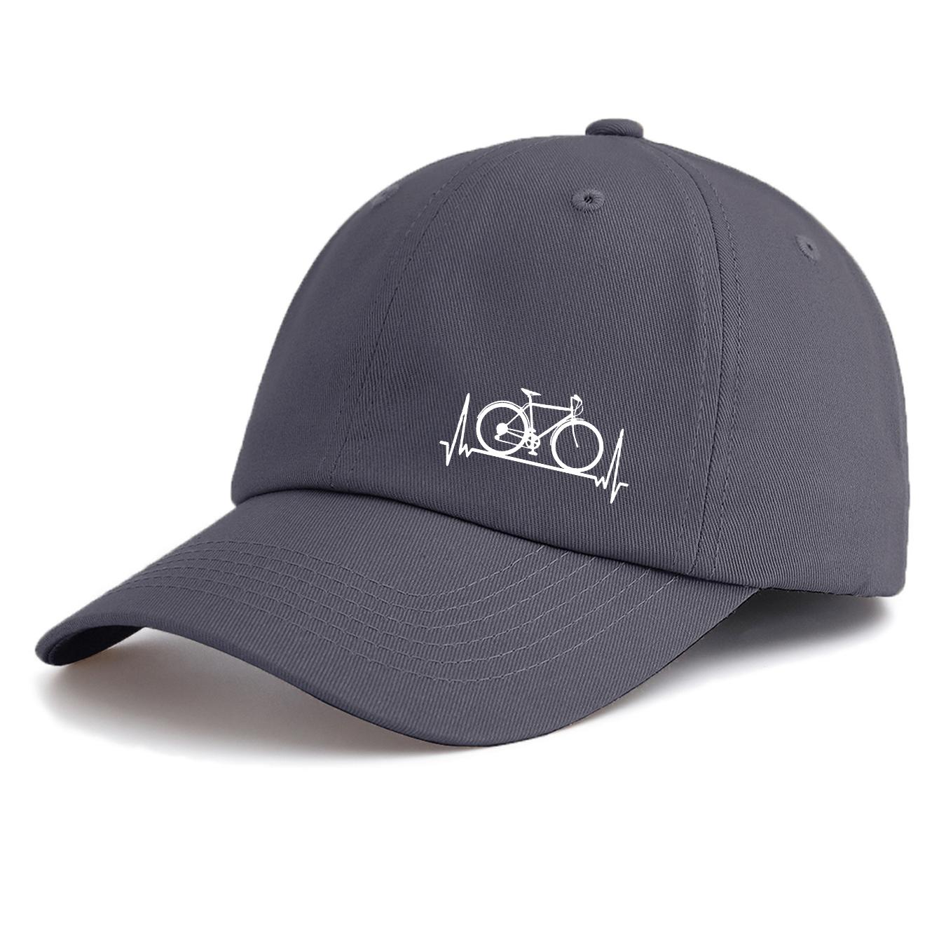 

1pc Bicycle Print Baseball Cap for Adults,Minimalist Retro Style Casual Soft Adjustable Dad Hat,Perfect As Gift серый
