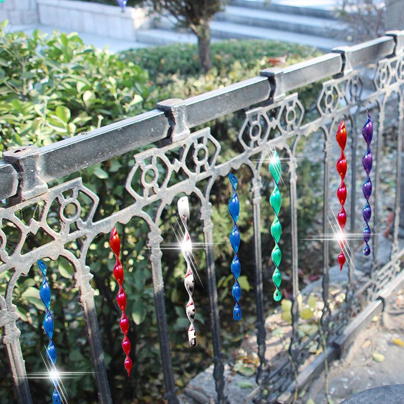 10pcs Spiral Reflective Bird Repellent Rods Scare Bird Deterrent Sticks for Garden Orchard Farm Wind Driven Twister KTY