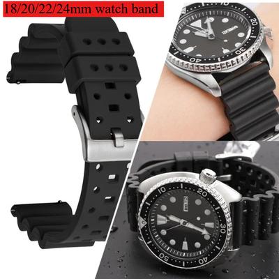 18/20/22/24mm Universal FKM Rubber Quick Release Watch Strap for Rolex Seiko Omega Watchband for Smartwatch Waterproof Bracelet