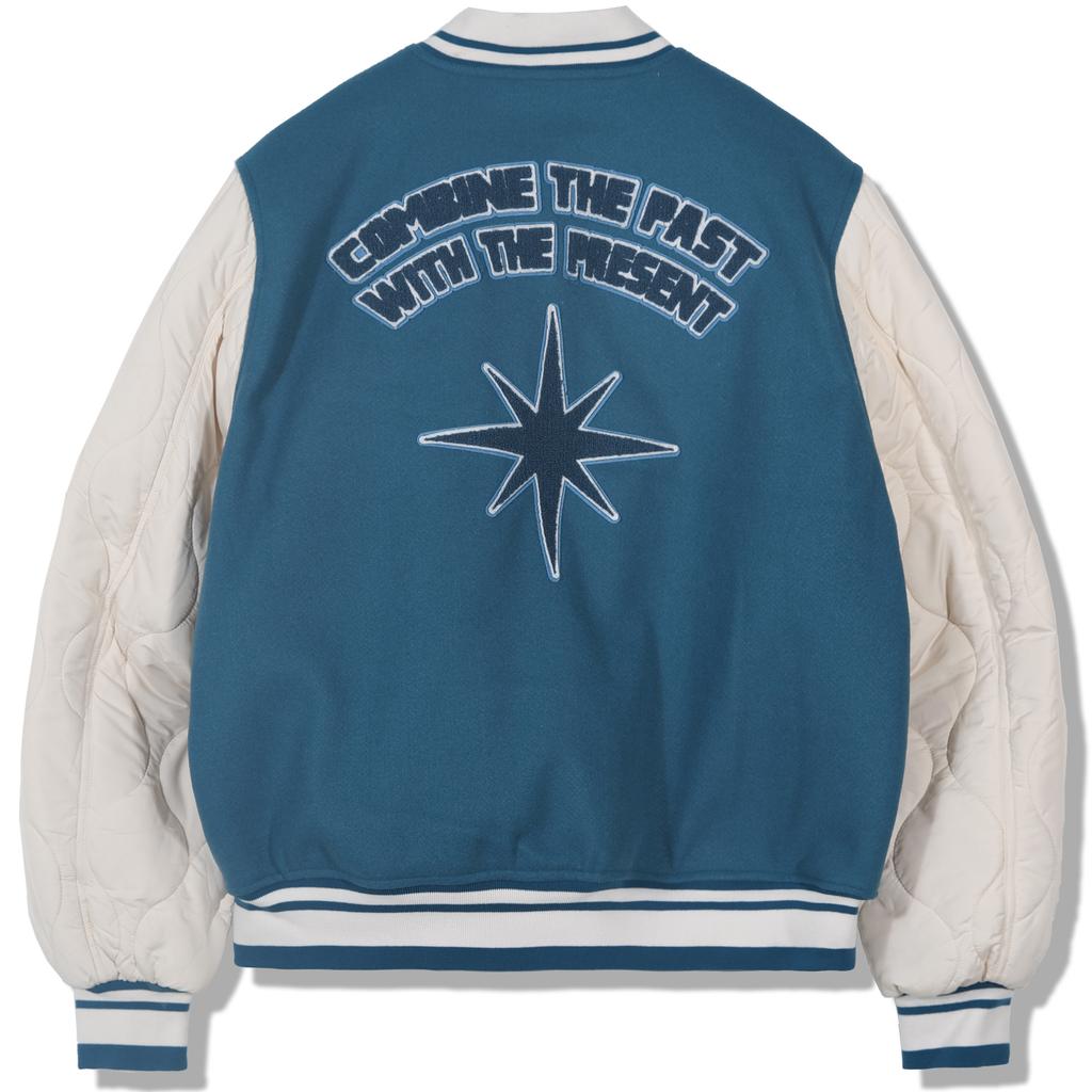 Gubin Quilted Point Varsity Jacket - Blue