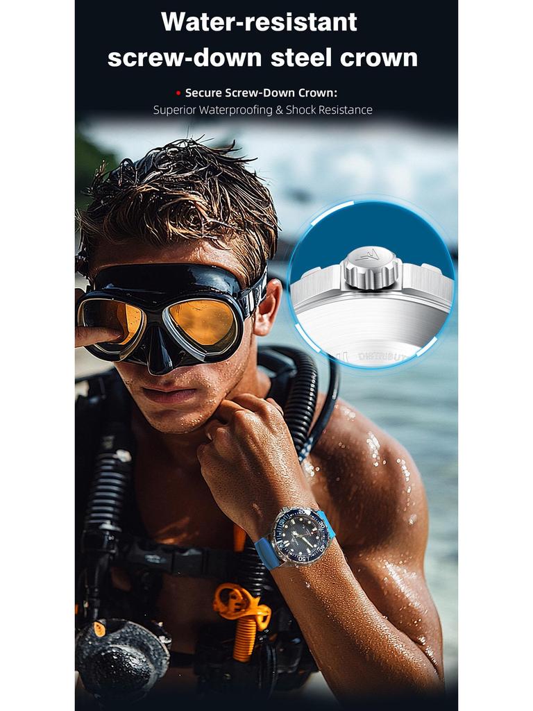 Solar-Powered Stainless Steel Dive Watch