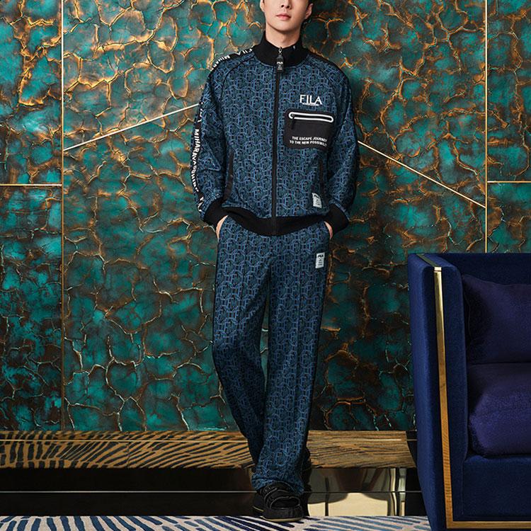 FILA X MIHARA YASUHIRO Logo Printed Geometric Pattern Oversized Jacket Men Jacket Black F11M223501F-BK