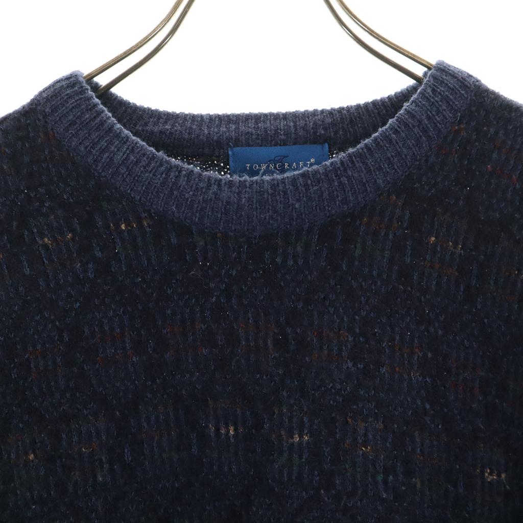 TOWNCRAFT Old Overall handle Long sleeve sweater S Navy knit Men's Used