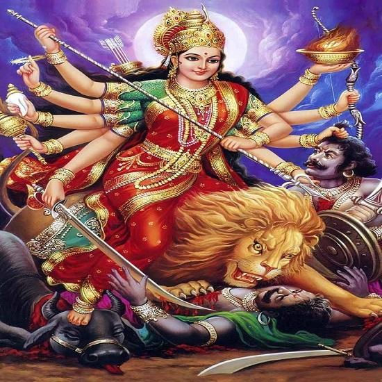

@ Indian Traditional Goddess Durga Ambe Waterproof Poster 316Gm Zr-9016-60%Off