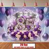 2D Sparkle Lila 85. Geburtstag Kulisse Blumig Diamant Fotografie Hintergrund