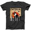 Vintage Catzilla Tee - Funny Tuxedo Cat and Kitten Shirt for Men Women Kids Made In Canada Black