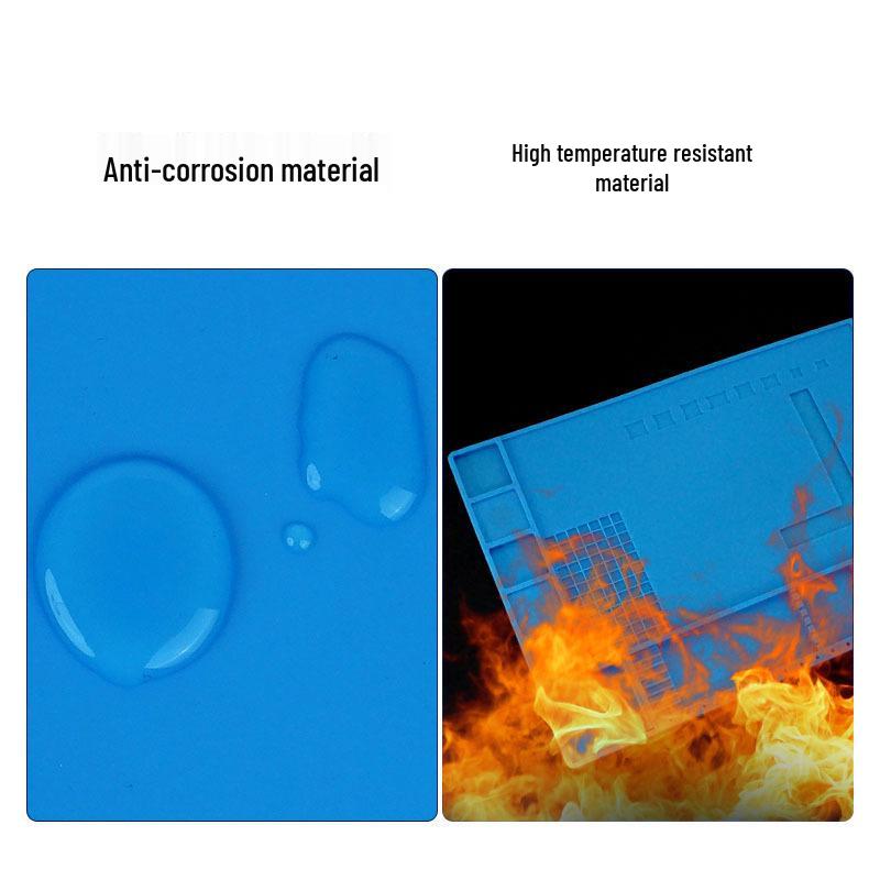 Multi-Style Magnetic Silicone Repair Pad - High-Temp Resistant, Grooved Workbench Heat Insulation Mat
