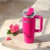 STANLEY H2.0 Vacuum Quencher, 0.88L, Camellia Design, Insulates Cold Water, Heavy-Duty Lid, Straw, Water BottleTumbler, 1 Liter, SummerOutdoor Use,