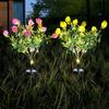 Solar Gardenia LED Flower Stake Light for Outdoor Decoration