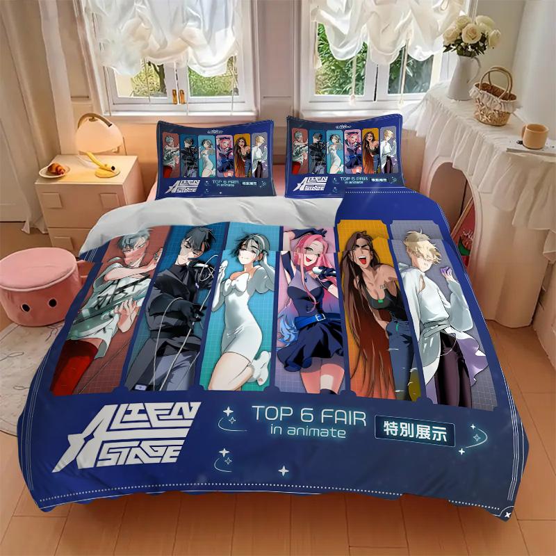 Anime Characters Showcase Print 3Pcs Bedding Setduvet Cover With 2 Bedropillowcase Home Birthday Gift