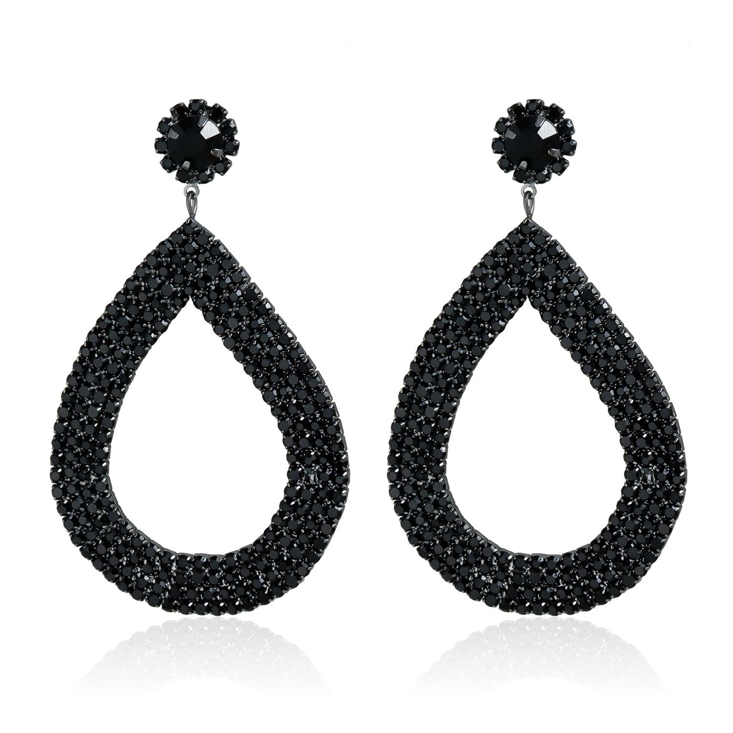 Dark Sexy Spice Girl Wind Earrings Earrings Light Luxury Temperament Versatile Exaggerated Diamond Earrings