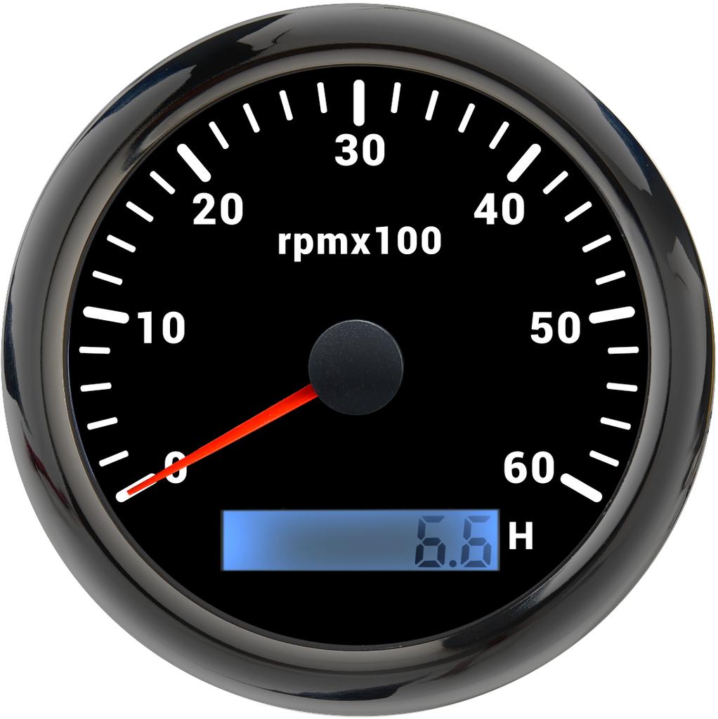 85mm Tachometer With LCD Hourmeter For Marine Boat Car 3000/4000/6000/8000 RPM Tacho Gauge 7 Color Backlight Digital Display