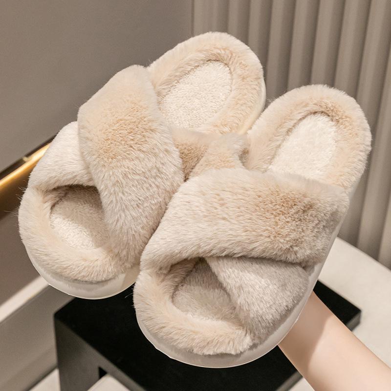 

New Mao Mao Slippers Women s Autumn Wear Home Indoor Thick Bottom Warm Fleece Cotton Slippers Men s 36-37 [Suitable for 35-36 feet] хаки