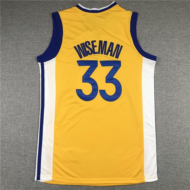 Embroidered Golden State Warriors Basketball Jersey 33 James Wiseman Mens Sports Fan Wear
