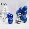 Glossy Matte Glitter Baubles 24 Pcs Small Christmas Ball Ornaments, Mini Shatterproof Plastic Indoor Outdoor Tree Decor Xmas Hanging Decoration