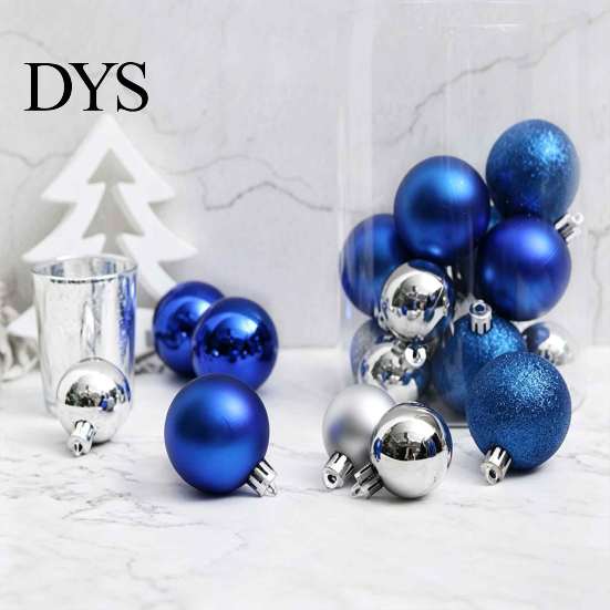 Glossy Matte Glitter Baubles 24 Pcs Small Christmas Ball Ornaments, Mini Shatterproof Plastic Indoor Outdoor Tree Decor Xmas Hanging Decoration