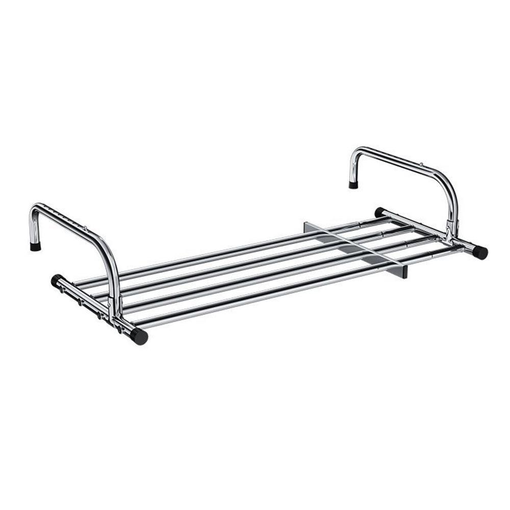Adjustable Balcony Hanging Rail Scalable Clothes Organizer Racks Indoor/Outdoor