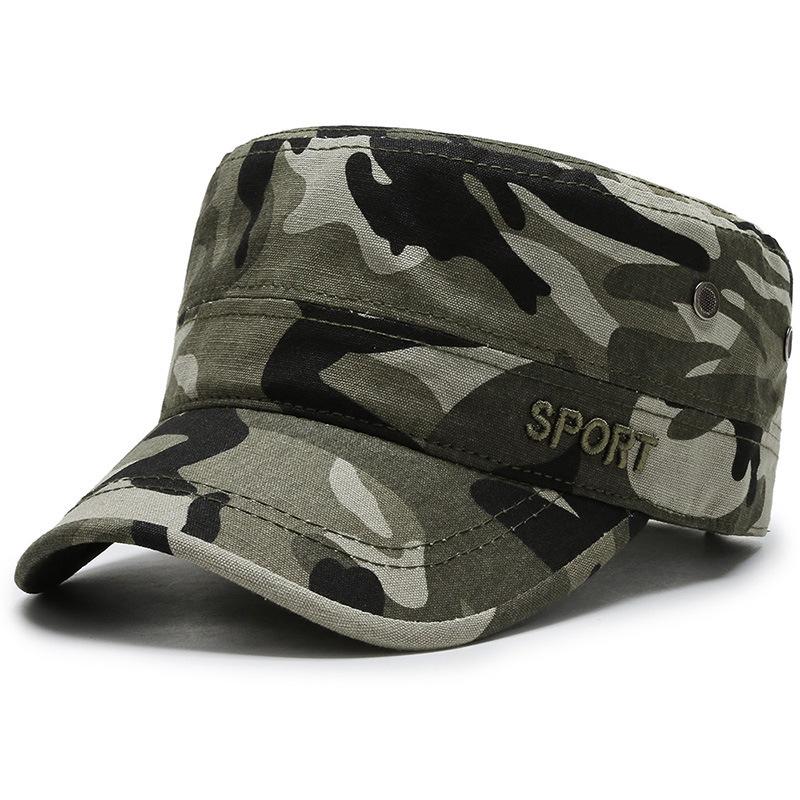 Camouflage Militär Mode Flache Kappe Koreanischer Stil Trendig Outdoor Sport Herbst Winter Basecap Sonnenhut Adjustable black