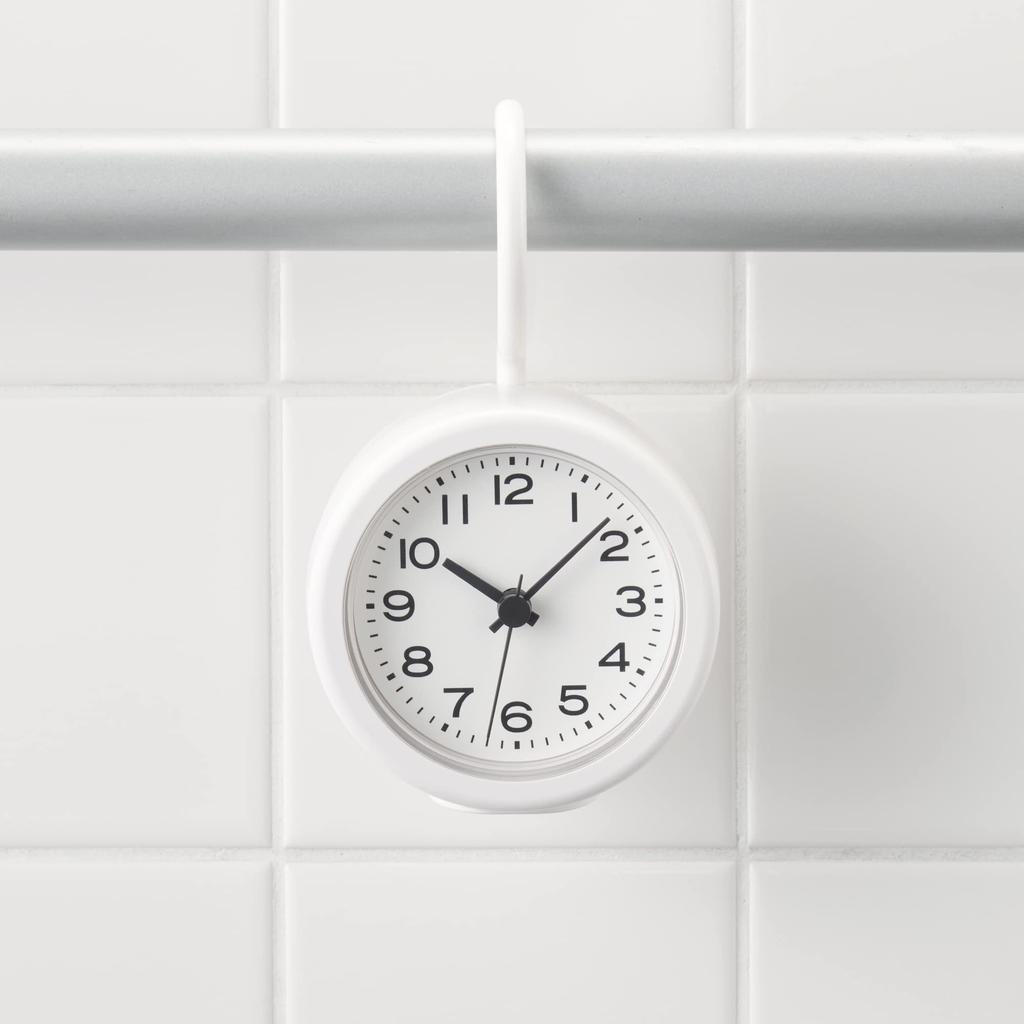MUJI Analog Bathroom Clock 12046745 Wide x Deep x High MJ-BC2 White, 8.6cm 4.0cm 8.6cm