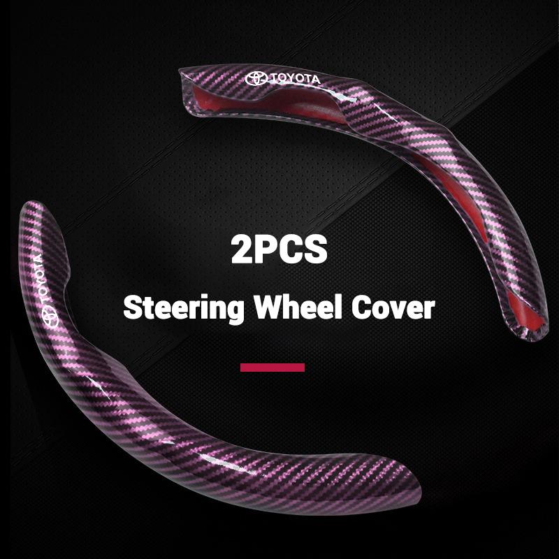 

New Carbon Fiber Car Steering Wheel Cover Motorsports Style For Toyota Hilux Yaris Ractis Corolla Camry CHR Auris Tacoma Cruiser розовый