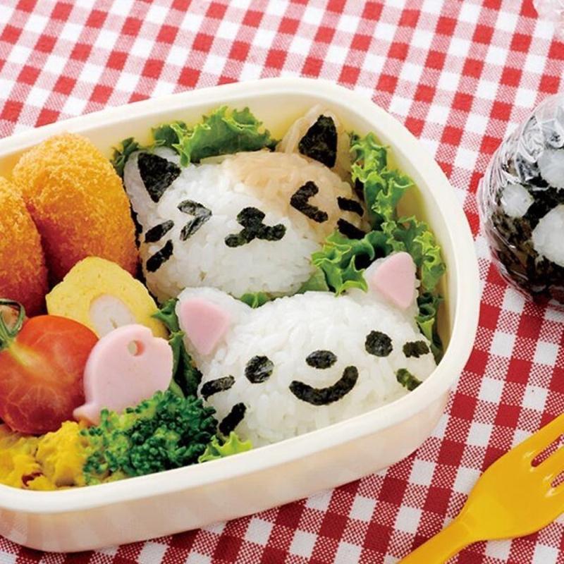 1Set Silicone Rice Ball Mould Cute Cat Bunny Japanese Style Bento Maker Cooking Tools Sushi Nori Rice Mold Home Kitchen Gadgets