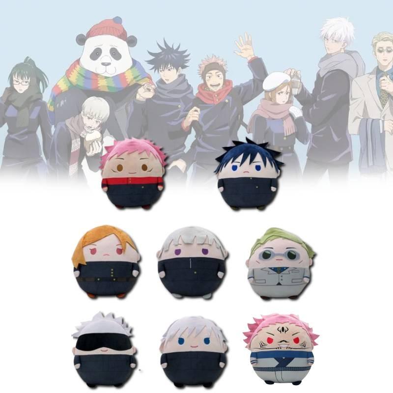 בובות קטיפה חמודות של Jujutsu Kaisen עם דמויות גוג'ו סאטורו, יוג'י איטאדורי ומגומי פושיגורו בעיצוב קטיפה קצרה ורכה לאספנים ומעריצים