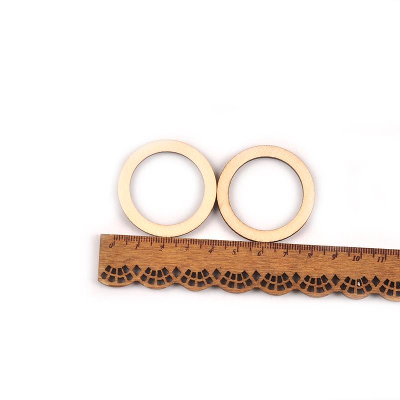 20/30/40/50/60/75mm Circle/ring Wood Slices Decoration For Scrapbooking Crafts Natural Unfinished Round Wooden Ornaments