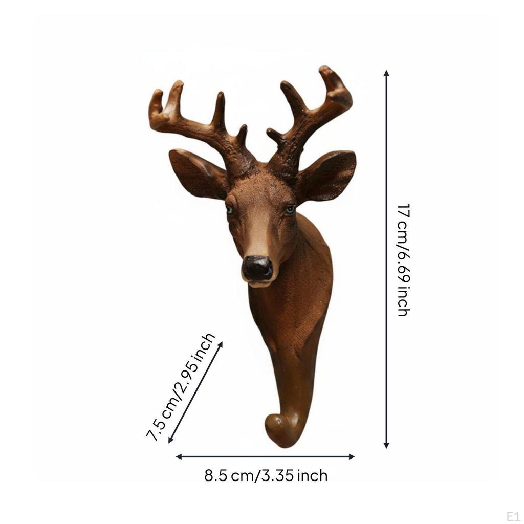 Animal Wall Hook 3D Design Retro Space Saving Decorative Hanger Sika Deer