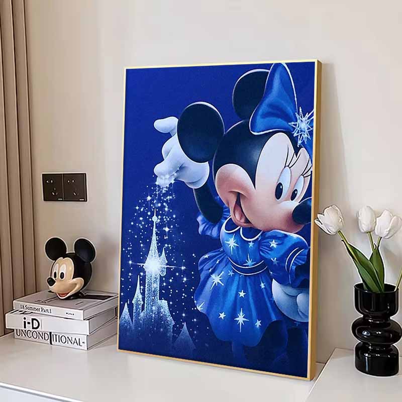 Disney Diamond Painting Set Minnie Mouse Ice and Snow Magic Castle Illustration Embroidery Wall Decoration DIY Set Gift Handmade Crystal 5D Diamond