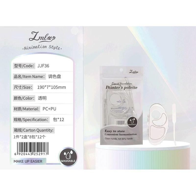 YOUSHA - Transparent Plastic Makeup Mixing Palette / Spatula / Set