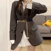Adjustable PU Leather Belt Metal Buckle Dress Chain Elegant Thin Waist Chain  Daily
