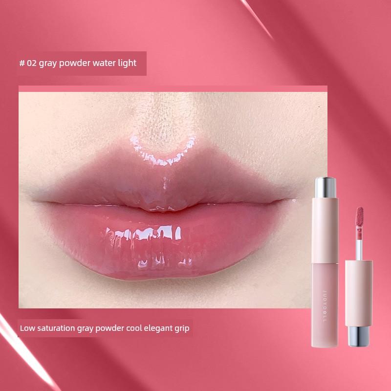Judydoll Orange Lip Care Essence Water Glossy Lip Glaze Mirror Lip Gloss Nude Color Layered Lipstick Glossy Base for Women