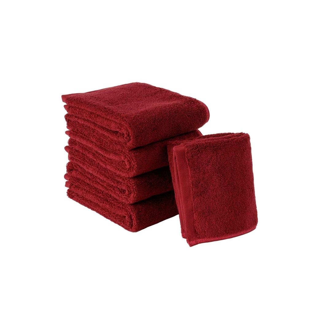 Towel Laboratory Face Professional Fast JapanTechnology [Toughness PRO] #005 Towels, Bordeaux, 5-Piece Set, Grade, Thick, Volume, Long-Lasting,