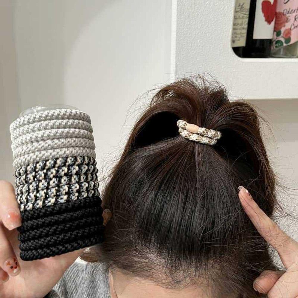 8pcs/Set Hair Tie Basic Hair Rope Set Ponytail Holder Colorful Hair Scrunchies Rubber Band  Ladies