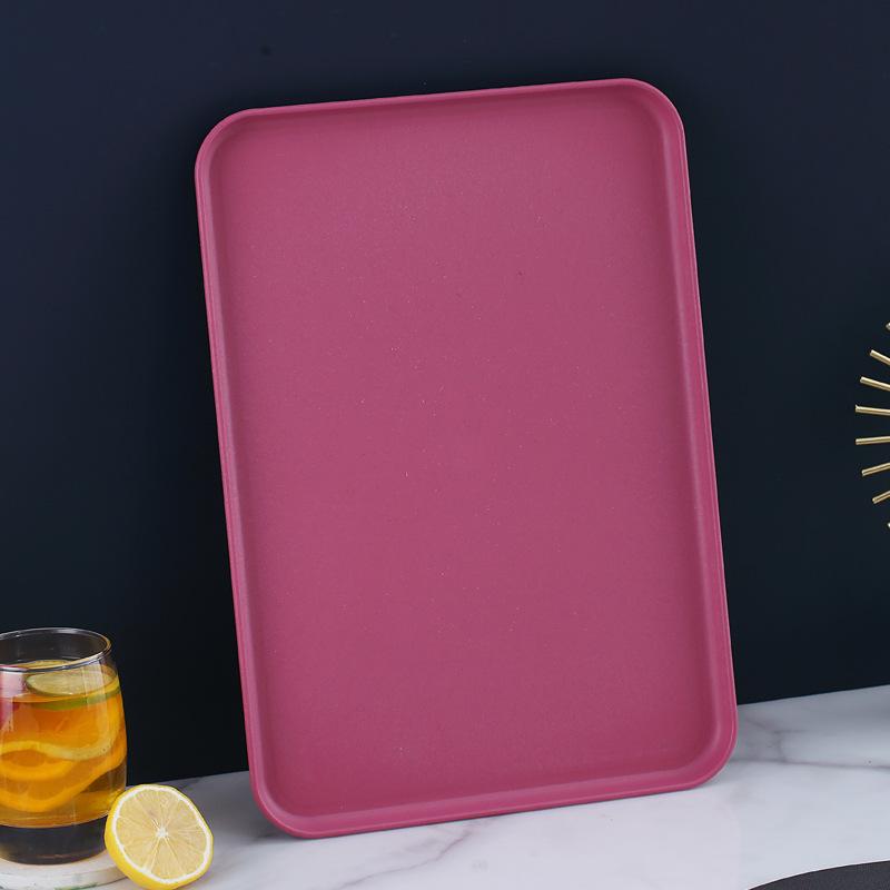 Wheat Straw Multifunctional Tray: Rectangular Tea Set, Fruit, or Puzzle Storage Solution
