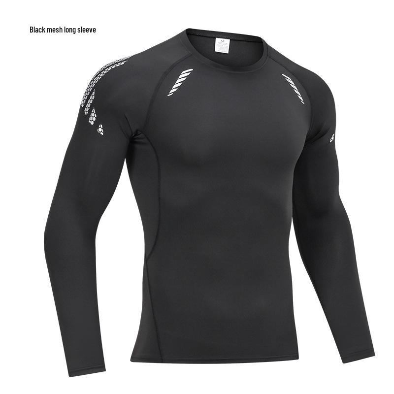 Men's Quick-Dry Long Sleeve Sports Shirt: Basketball, Running, Cycling, Fitness Wear, High Elastic & Breathable.