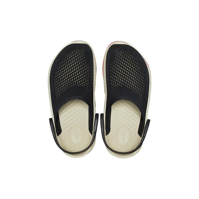 Crocs Literide 360 PU Casual Versatile Clogs Unisex Footwear Black 208281-0C4