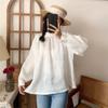 Johnature Women Shirts Summer Vintage Loose Solid Color Button Loose Thin Sunscreen Female Blouses
