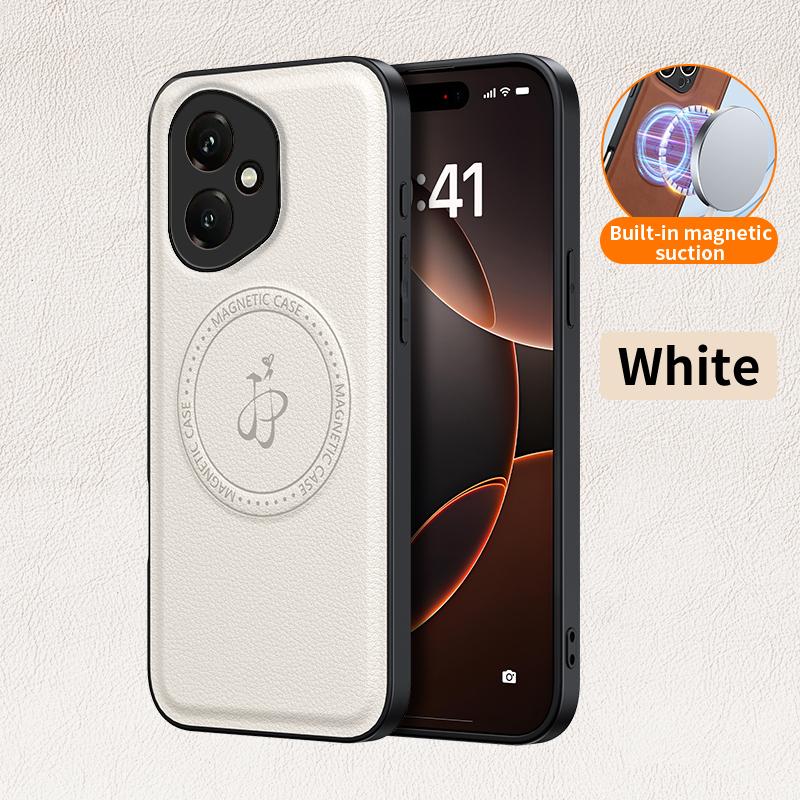 

Магнитный чехол из искусственной кожи с беспроводной зарядкой для Honor 400 Pro 5G Защитная накладка Жесткая задняя крышка Coque Honor 400 Pro (Global) белый