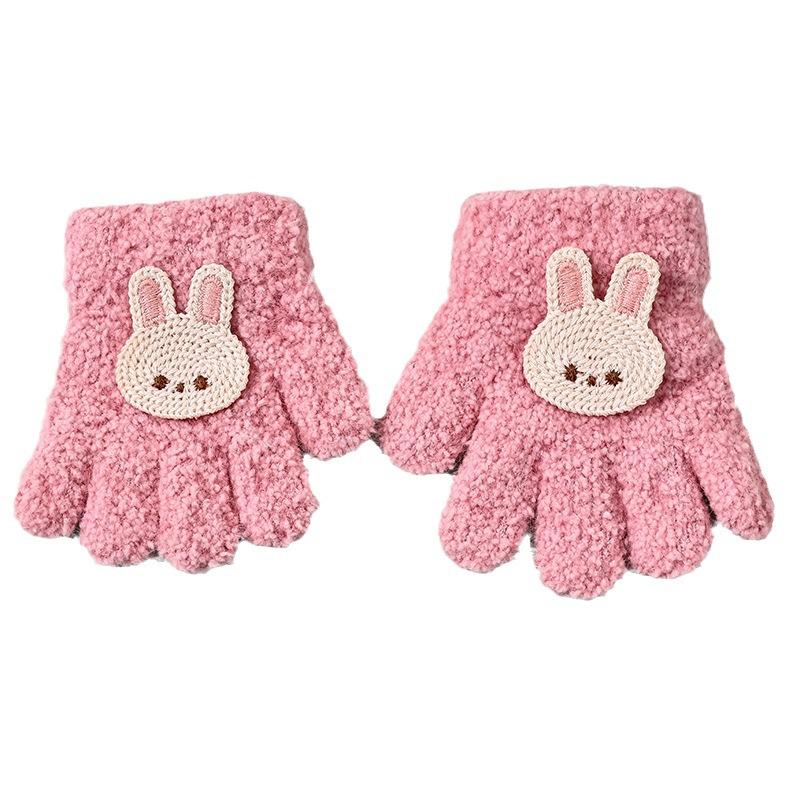 Children's Winter Five-Finger Gloves – Warm, Cute Cold-Proof Gloves for Boys and Girls, Perfect for Cycling and Writing In Autumn and Winter.