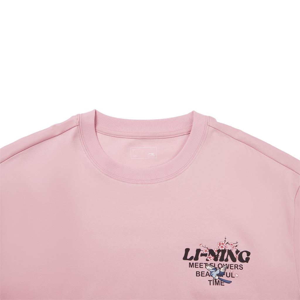 Li-Ning Round Neck Letter Pattern Printed Couple T-Shirt Unisex Tops ATSW371-4