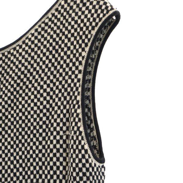Anteprima Block Check Pattern No Sleeve Knit One Piece 42 White X Black Women Used