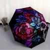 1pc Floral Skull Design Automatic Open/close Folding Umbrella, Compact Portable Travel Umbrella,Cute Umbrella, Durable Construction yy250804074